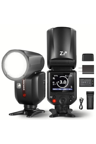 Neewer Z2pro-c Canon Uyumlu 76w Yuvarlak Kafa Akülü Tepe Flaşı