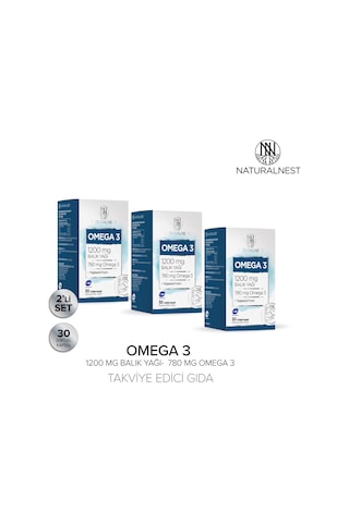 Naturalnest Omega 3 Balık Yağı 1200 Mg 60 Kapsül 3 Kutu