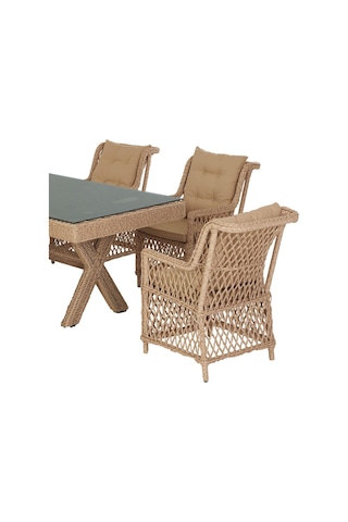Flexy Roza Rio 100x200 Masalı Bahçe Mobilya Takımı 147 Rehome Krem