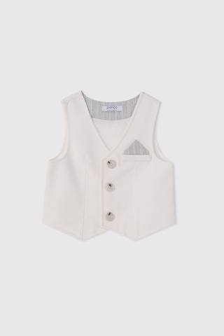 Panço Erkek Bebek Beyaz Örme Yelek 2611BB23004