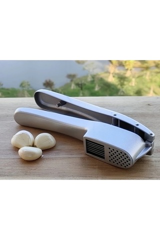 Fastbuy Sinuoshop Gümüş Sarımsak Sıkacağı, Kırıcı, Yapışmaz, Temizlenir Mutfak Aracı Gümüş