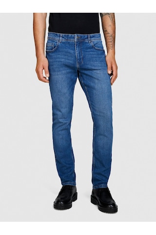 Sisley Streç Pamuklu Kemer Delikli Düz Paça Slim Fit Denim Pantolon Erkek Siyah Mix Pantolon - 324p4mqbse00o