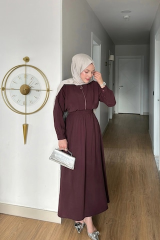 Mihran Butik Cupra Kumaş Bordo Kadın Elbise Etek Takım Bordo