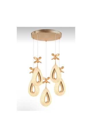 Lumia Lighting Damla Model 6"lı Gold Kumandalı 3 Renk Modu Ledli Modern Plafonyer Salon Mutfak Çocuk Yatak Odası Led Avize