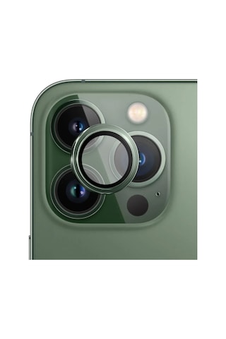 Safeus Safir Temperli Kamera Lens Koruyucu Apple Uyumlu iPhone 13 Pro Max Ve İle Yeşil