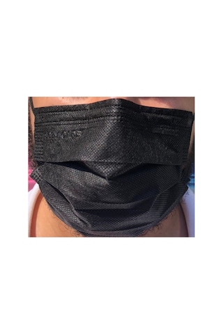 Care Siyah 3 Katlı Full Ultrasonik Maske 1 Paket 50 Adet