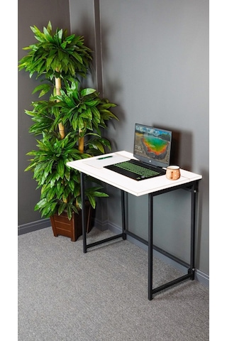 Katlanır Çalışma Masası 50 X 80 Cm Bilgisayar Laptop Mutfak Beyaz