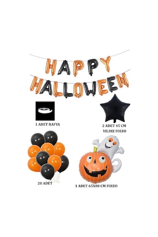 Halloween Cadılar Bayramı Temalı Balkabağı Parti Konsept Set 2