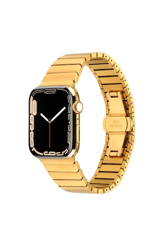Apple Uyumlu Watch 7 41 MM Kordon Krd-79 Metal Kordon