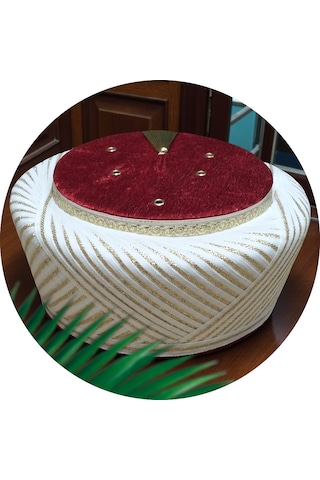 Fabrikam06 Sultan Sarık Bordo Sarık İmam Sarığı İmam Fesi Cami Sarığı Takke Cübbe S113 58 Cm Bordo