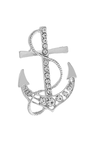 Homyl Çapa Broş Lüks Nefis Erkek Tören Aksesuarları Eşarp Dans Gümüş