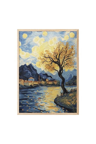 Zestia Ahşap Çerçeveli Tablo, Van Gogh Yıldızlı Gece Köprü Yorumu