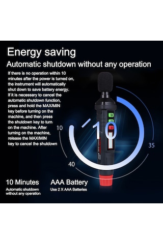 Springsun Habotest Ht64 Mini Ses Seviyesi Ölçer Desibel Ölçer Gürültü Dedektörü A-ağırlıklı Siyah Pil Yok