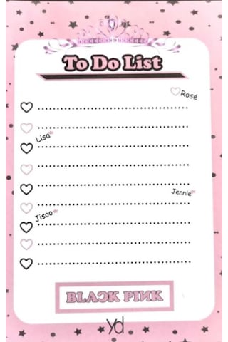 Nyma Yd Blackpink To Do List - A5 15x21 Cm Özel Tasarım Yapılacaklar Listesi Beyaz - Pembe