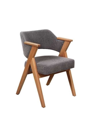 Viora Ahşap Kolçaklı Sandalye Gri