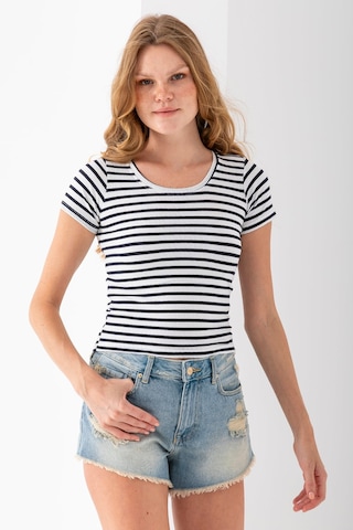 Giysa Kadın Bisiklet Yaka Çizgili Basic Body Lacivert - 25509 Lacivert
