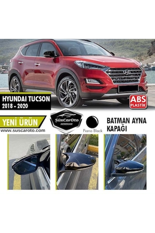 Hyundai Tucson 2018-2020 Uyumlu Batman Yarasa Ayna Kapağı Piano Black ABS Plastik (00) (ŞüsCarOto Aksesuar)