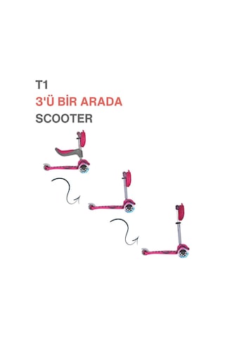 Smartrike T1 3 Ü 1 Arada Oturaklı Ve Çantalı Çocuk Scooterı 15 Ay - 5 Yaş 92981 Pembe