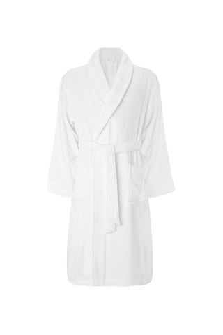 50'li Şalyaka Bornoz Beyaz %100 Pamuk Unisex Spa Için Ideal Kadın/erkek Beyaz