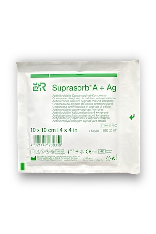 Suprasorb A + Ag Kalsiyum Aljinatlı Ve Gümüşlü Yara Örtüsü 10 X 10 Cm - 10 Adet