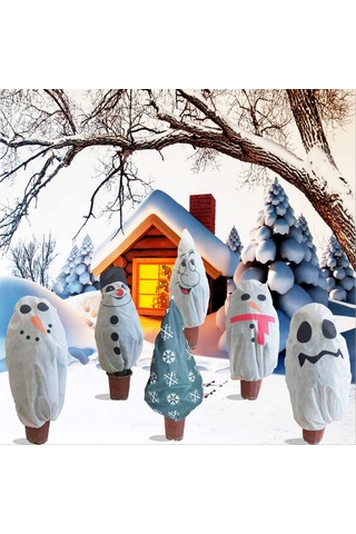 Lemestar Bahçe Bitkileri Kış Koruma Çantası, Islaklık Ve Donlardan Koruma, Nitelikli Dokuma, Kolay Sabitleme İpi, 1030x900mm, Kar Tanesi Deseni