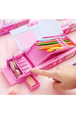 Ww B2302 Çok Fonksiyonlu Şifreli Kilit Kalem Kutusu-pembe