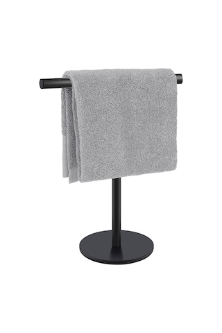 Teltree Sus304 Paslanmaz Çelik Mat Siyah 4 Kanca T Tipi Havlu Rakası - Dürtme Yok Kurulum, Evde Ve Mutfakta Kullanıma Uygun, Düşük Kayma Temel Siyah