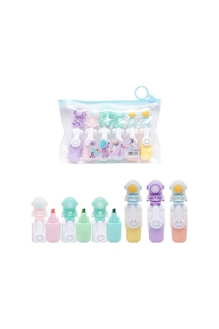 Astronot 6 Lı Fosforlu Kalem Çok Renkli