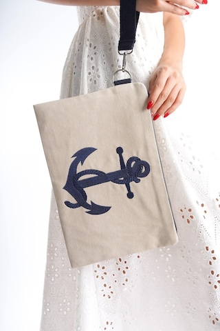 Mubiano Summer Kadın Bej Duck Keten Kumaş Çapa Clutch & Portföy Çanta - Msly0109-bj Bej