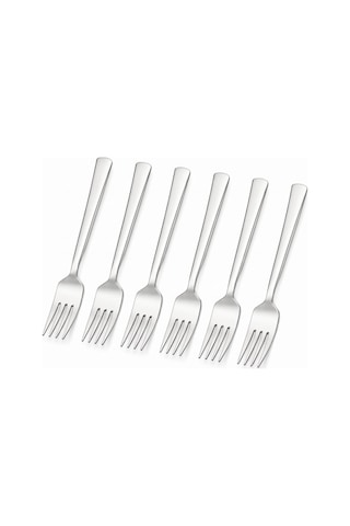 Kahvaltı Ve Tatlı Çatalı, 6'li Paslanmaz Çelik Küçük Çatal Seti, Gümüş Metal 15 Cm, 6 Adet