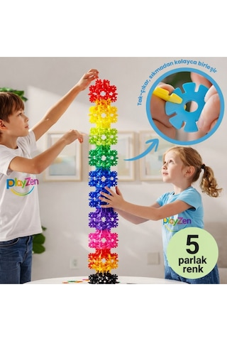 Yaratıcı Yapı Çarkları Tak Çıkar Eğitici Oyuncak 5 Renk 300 Parça 3+ Yaş