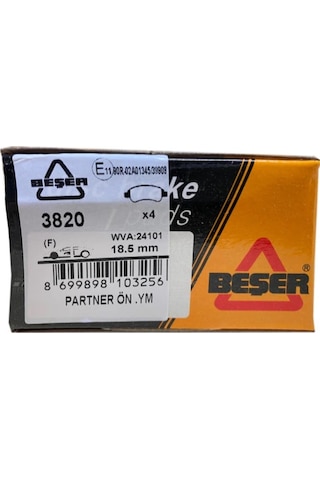 BEŞER 3820 DUCATO PARTNER BERLİNGO ÖN FREN BALATASI
