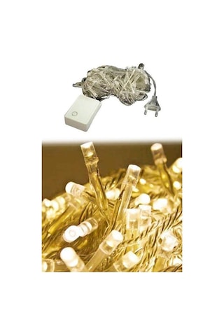 Hobibahçem 10 Metre 100 Ledli 8 Fonksiyonlu Dekoratif Lambader Sarı Lamba Günışığı