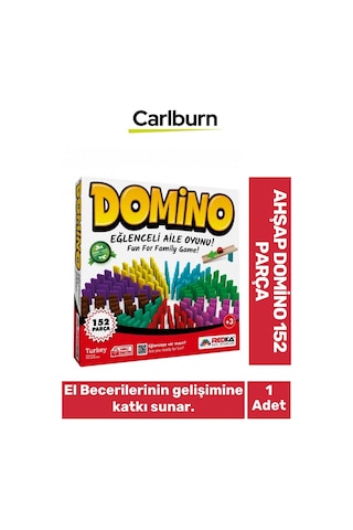 El Becerileri Dikkat Geliştiren Öğretici Eğitici 9 Renkli Ahşap Domino 152 Parça Oyun