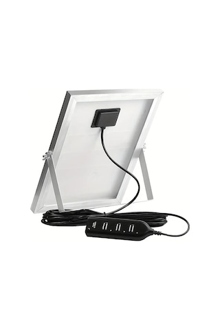 Honeybeeshop 2 Adet Taşınabilir Güneş Şarj Cihazı 4 Usb Portu 5m Kablo Güneş Paneli Kamp Yürüyüş Şarj Altın