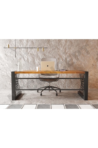 Ntconcept Alfa Açık Ceviz Renk Doğal Ahşap Çalışma Masası