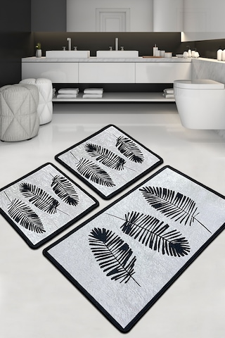 Hoja Banyo Halısı Djt 3 Lü Set Beyaz