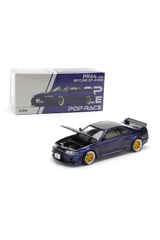Pop Race 1/64 Nissan Skyline Gt-r R33 Nisom Midnight Purple Limited Edition 256