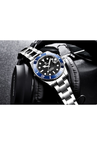 Pagani Design Pd-1661 Submariner 40mm Otomatik Mekanik Kol Saati Paslanmaz Çelik Dalgıç Saat Safir Cam Erkek Saati Siyah-mavi Diğer