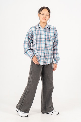 Kız Çocuk Yumuşak Dokulu Kareli Oduncu Gömlek 3172 Mavi