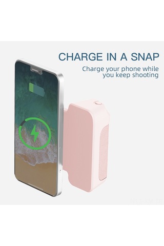 Ximistore9 Pembe Mıknatıs Telefon Tutucu: Kaymaz Tutamaklı, Bluetooth Bağlantılı, 10w Kablosuz Şarj Ve 200mah Batarya İle Güncellenmiş Model Pembe