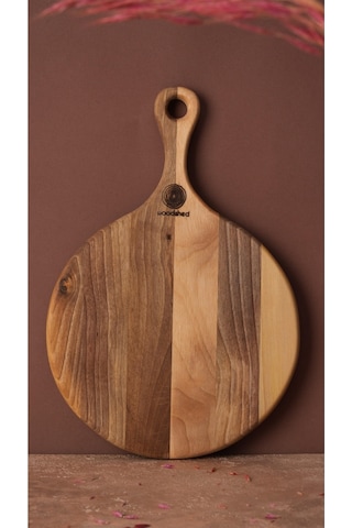 Ahşap Doğal Ceviz Kesme Ve Sunum Tahtası, Peynir Ve Pizza Tabağı, Kişiye Özel Farklı Desen 36x25 Cm Ahşap