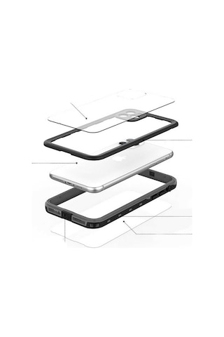Butam Bilişim İphone 12 Uyumlu 1-1 Su Geçirmez Kılıf-siyah Siyah