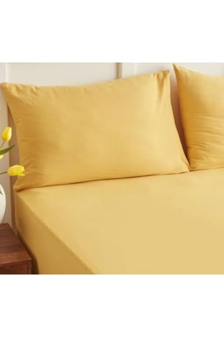 %100 Cotton Pamuk 160x200 30 Cm Fitted Lastikli Çift Kişilik Çarşaf Bed Sheet Sarı