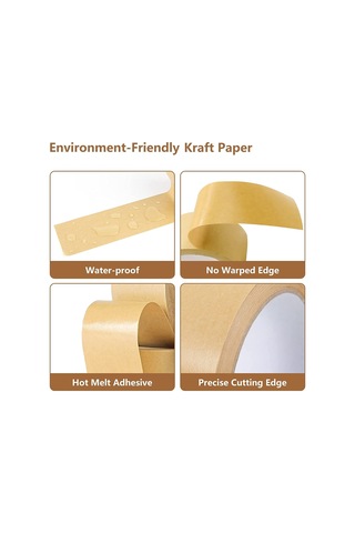 Kraft Kağıt Bant Kendi Kendine Yapıştırıcı, 2 'x55yd, Kahverengi Kağıt Bant, Biyolojik Olarak Parçalanabilir Kahverengi Paketleme Bandı, Güçlü Yapıştırıcı İle Kağıt Paketleme Bandı, 1 Rulo 1 Adet