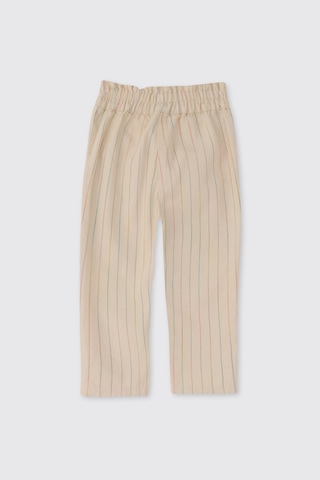 Panço Kız Bebek Çizgili Bej Pantolon Krem 2611GB04001