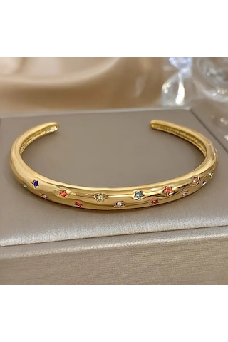 Mk Tasarım Kadın Çelik Bileklik Model-2 Altın