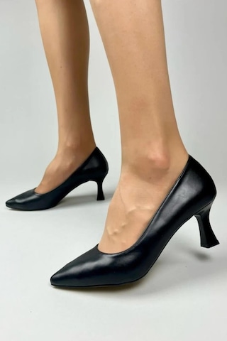Kadın Sity Siyah Cilt 6 Cm İnce Topuklu Stiletto-siyah Siyah