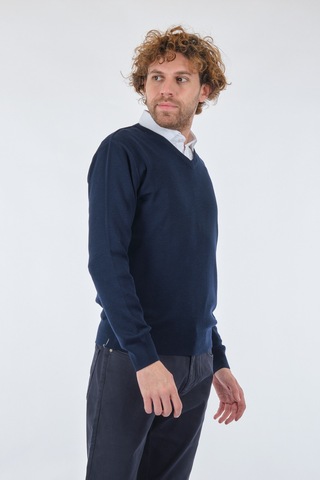 De Blasıo V Yaka Uzun Kollu Lacivert Erkek Kazak 222340020 001