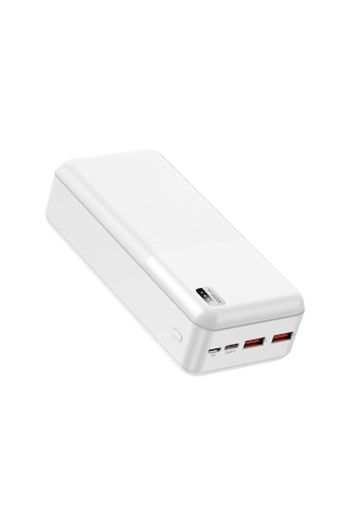 Led Göstergeli 30000 Mah Powerbank Pd 22.5w & Qc 3.0 Hızlı Şarj Çift Usb Ve Type-c Çıkışlı Beyaz Siyah